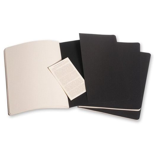 SEŠITY MOLESKINE CAHIER 3KS - TVRDÉ DESKY - XL, ČTVEREČKOVANÝ 1331/2239301 - DIÁŘE A ZÁPISNÍKY - OSTATNÍ