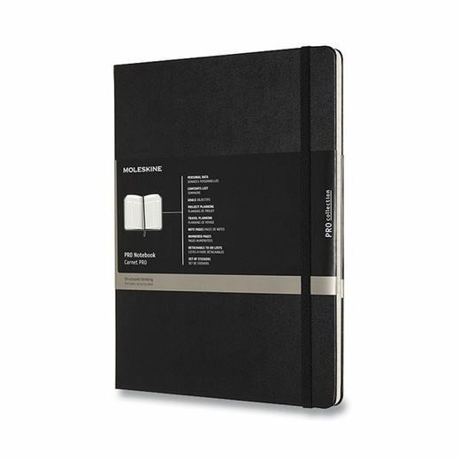 ZÁPISNÍK MOLESKINE PROFESSIONAL - TVRDÉ DESKY ČERNÝ, XL - DIÁŘE A ZÁPISNÍKY - OSTATNÍ