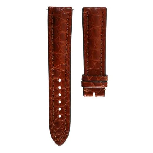 KOŽENÝ ŘEMÍNEK BIATEC Z PRAVÉHO KROKODÝLA | SVĚTLE HNĚDÝ - 20 MM - STRAPS - ACCESSORIES