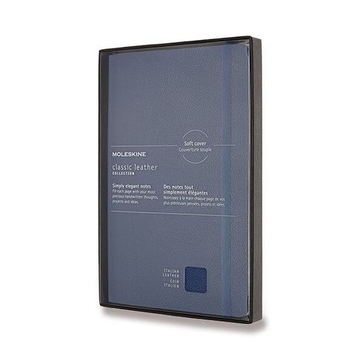 KOŽENÝ ZÁPISNÍK MOLESKINE - MĚKKÉ DESKY - L, LINKOVANÝ MODRÝ 1331/1727242 - DIARIES AND NOTEBOOKS - ACCESSORIES