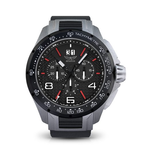 ČERNÝ SILIKONOVÝ ŘEMÍNEK AVIATOR PRO MIG-35 M.2.19.5.134.6 - STŘÍBRNÁ SPONA - ŘEMÍNKY - OSTATNÍ