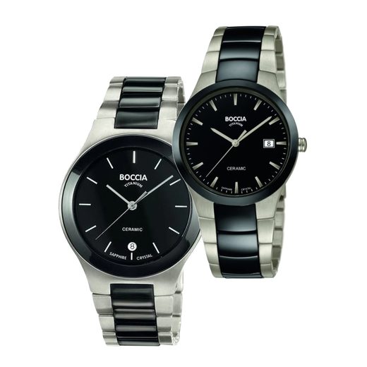 SET BOCCIA TITANIUM 3639-01 A 3628-01 - WATCHES FOR COUPLES - WATCHES