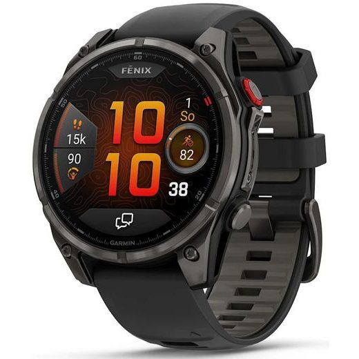 GARMIN FĒNIX® 8 PRO – 47 MM, AMOLED SAPPHIRE, CARBON GREY DLC TITANIUM SE SILIKONOVÝM ŘEMÍNKEM BLACK/PEBBLE GREY 010-03198-01 - FENIX 8 PRO 47MM - BRANDS