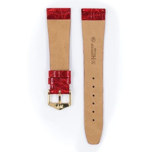 ŘEMÍNEK HIRSCH PRESTIGE 1 CROCODILE - ČERVENÝ, LESK - STRAPS - ACCESSORIES