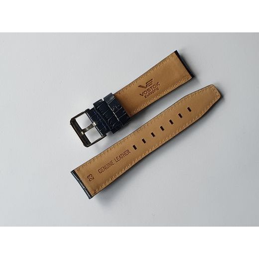 KOŽENÝ ŘEMÍNEK VOSTOK EUROPE CROCO PRO GAZ 14 LIMOUSINE NH35-565A594 - 23 MM/MODRÝ/LESKLÁ SPONA - ŘEMÍNKY - OSTATNÍ