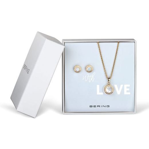 DÁRKOVÁ SADA NÁHRDELNÍK + NAUŠNICE BERING WITHLOVE-SET-G - NECKLACES - ACCESSORIES