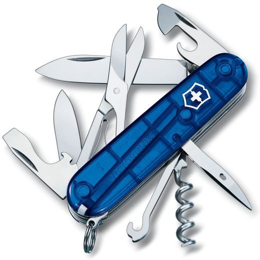 NŮŽ VICTORINOX CLIMBER BLUE TRANSPARENT - KAPESNÍ NOŽE - OSTATNÍ