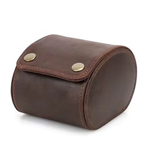 KOŽENÉ CESTOVNÍ POUZDRO HELVETI (PRO 1 HODINKY - TMAVĚ HNĚDÉ) - BOXY NA HODINKY - OSTATNÍ