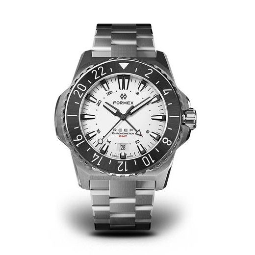 FORMEX REEF GMT AUTOMATIC CHRONOMETER WHITE DIAL WITH RED GMT - REEF - BRANDS