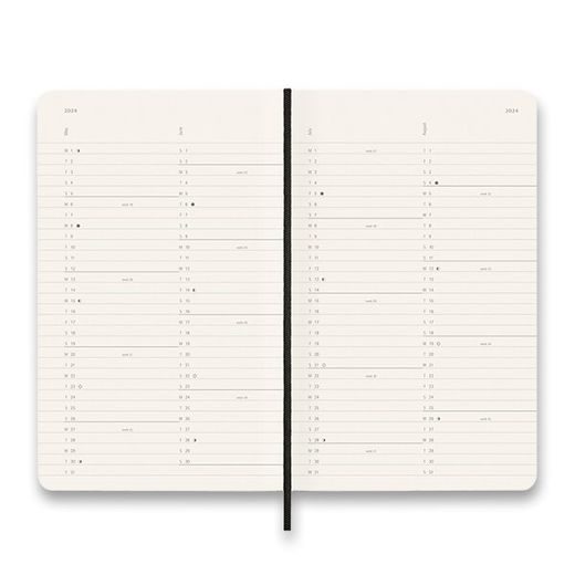 DIÁŘ MOLESKINE 2024 ČERNÝ - MĚSÍČNÍ - MĚKKÉ DESKY - L 1206/5726017 - DIARIES AND NOTEBOOKS - ACCESSORIES