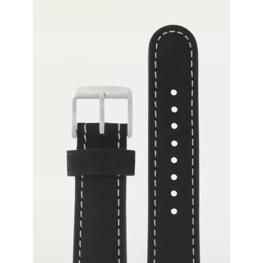 LEATHER STRAP JUNKERS 20MM - BLACK/TWO RIVETS - STRAPS - ACCESSORIES