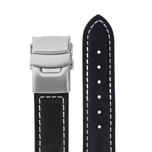 LEATHER STRAP JUNKERS XL 22MM - BLACK/TILT BUCKLE - STRAPS - ACCESSORIES