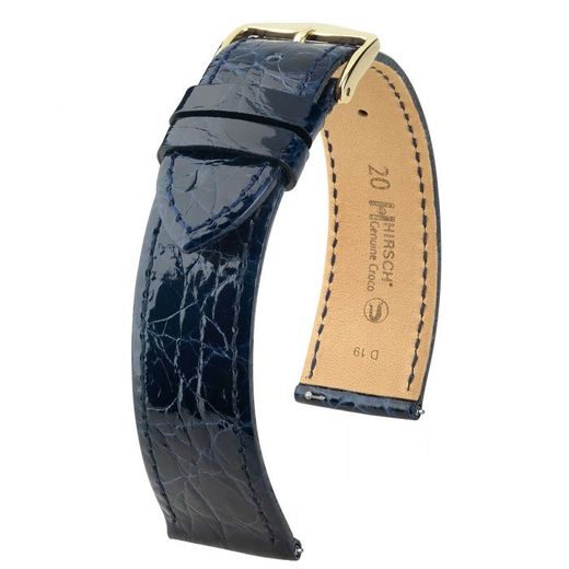 ŘEMÍNEK HIRSCH GENUINE CROCO 1 - TMAVĚ MODRÝ, LESK - STRAPS - ACCESSORIES