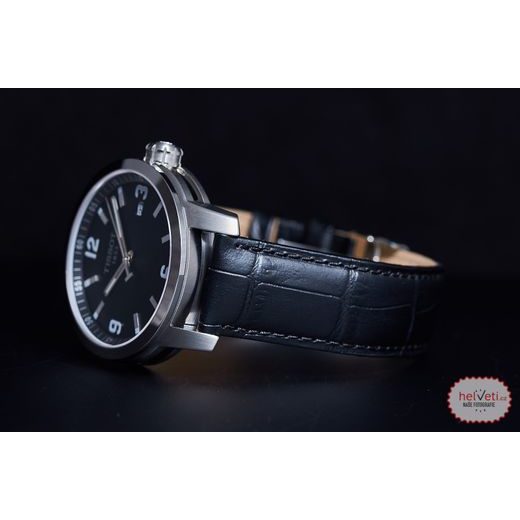 Tissot prc 200 on sale black leather strap