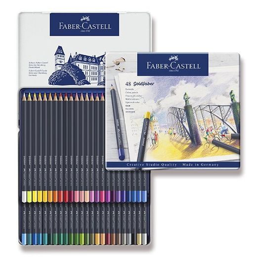 SADA PASTELKY FABER-CASTELL GOLDFABER V PLECHOVÉ KRABIČCE - 48 BAREV 0086/1147480 - PŘÍSLUŠENSTVÍ - OSTATNÍ