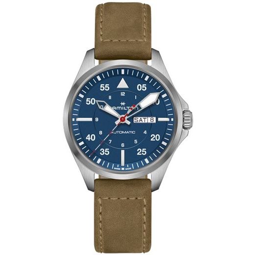 HAMILTON KHAKI AVIATION PILOT DAY DATE AUTO - AIR GLACIERS EDITION H64655941 - KHAKI AVIATION - BRANDS