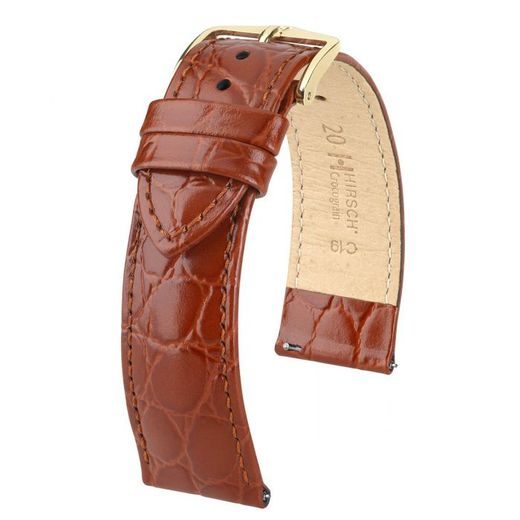 ŘEMÍNEK HIRSCH CROCOGRAIN - ZLATOHNĚDÝ - STRAPS - ACCESSORIES