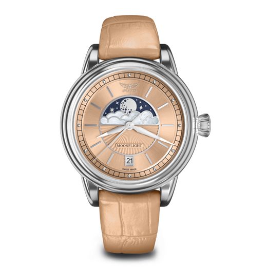 BEIGE LEATHER STRAP AVIATOR FOR DOUGLAS MOONFLIGHT V.1.33.0.259.4 - SHINY BUCKLE - STRAPS - ACCESSORIES