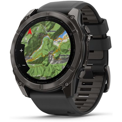 GARMIN FENIX® 8 – 51 MM, AMOLED SAPPHIRE, CARBON GREY DLC WITH BLACK/GREY SILICONE STRAP 010-02905-21 - FENIX 8 51MM - BRANDS
