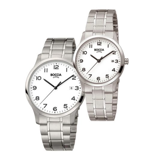 SET BOCCIA TITANIUM 3302-01 A 3620-01 - WATCHES FOR COUPLES - WATCHES