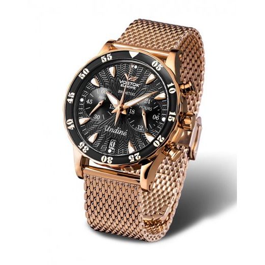 MILÁNSKÝ TAH VOSTOK EUROPE S ROSE GOLD PVD ÚPRAVOU PRO UNDINE VK64-515B528 - ŘEMÍNKY - OSTATNÍ