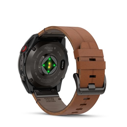 GARMIN FĒNIX® 8 PRO – 51 MM, AMOLED SAPPHIRE, CARBON GREY DLC TITANIUM S CHESTNUT KOŽENÝM ŘEMÍNKEM 010-03199-40 - FENIX 8 PRO 51MM - ZNAČKY