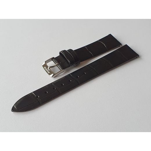 BLACK LEATHER STRAP AVIATOR FOR DOUGLAS MOONFLIGHT V.1.33.0.252.4 - GLOSSY BUCKLE - STRAPS - ACCESSORIES