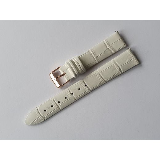 WHITE LEATHER STRAP AVIATOR FOR DOUGLAS MOONFLIGHT V.1.33.2.251.4 - GOLD BUCKLE - STRAPS - ACCESSORIES
