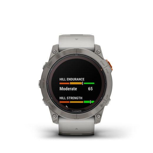 GARMIN FĒNIX 7X PRO SAPPHIRE SOLAR TITANIUM FOG GRAY / EMBER ORANGE - 010-02778-15 - FENIX 7X - ZNAČKY