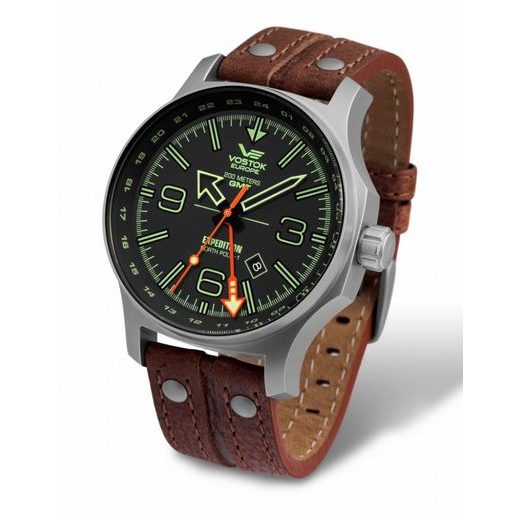 KOŽENÝ ŘEMÍNEK VOSTOK EUROPE PRO EXPEDITION - HNĚDÝ/MATNÁ SPONA - ŘEMÍNKY - OSTATNÍ