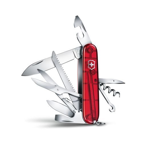 KNIFE VICTORINOX HUNTSMAN RED TRANSPARENT - POCKET KNIVES - ACCESSORIES