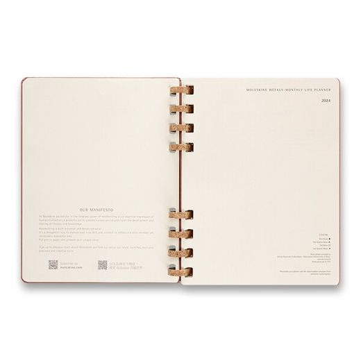 DIÁŘ MOLESKINE SPIRAL 2024 VÝBĚR BAREV - TÝDENNÍ/MĚSÍČNÍ - TVRDÉ DESKY - XL 1206/5735 - DIÁŘE A ZÁPISNÍKY - OSTATNÍ