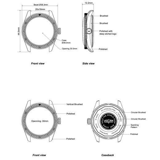 VULCAIN SKINDIVER NAUTIQUE BLACK WITH WHITE LUM - SKINDIVER NAUTIQUE - BRANDS