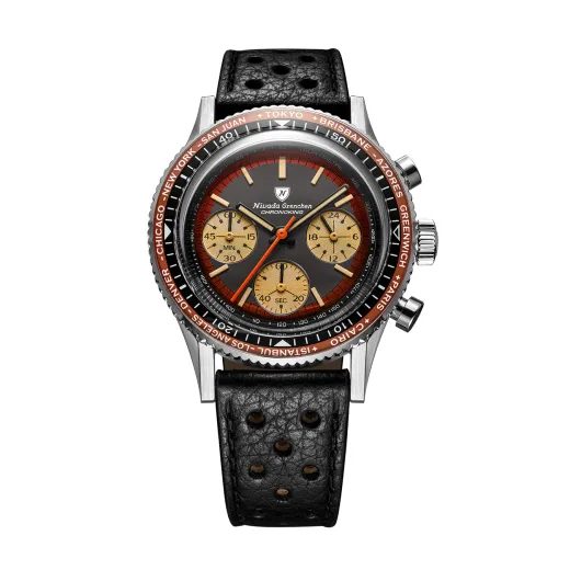 NIVADA GRENCHEN CHRONOKING RACING BLACK AMBER - INTER. BEZEL - CHRONOMASTER - BRANDS