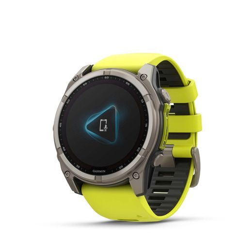 GARMIN FENIX® 8 – 51 MM, SOLAR, SAPPHIRE SAPPHIRE, TITANIUM S YELLOW/GRAPHITE SILIKONOVÝM ŘEMÍNKEM 010-02907-21 - FENIX 8 51MM - ZNAČKY