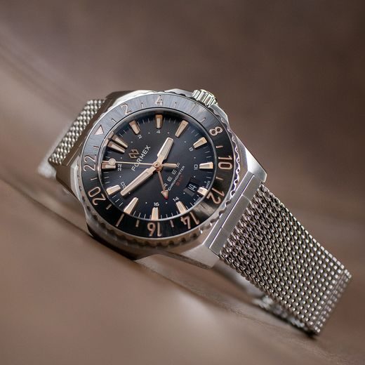 FORMEX REEF GMT AUTOMATIC CHRONOMETER BLACK DIAL WITH ROSE GOLD - REEF - ZNAČKY