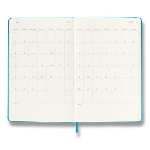 DIÁŘ MOLESKINE 2022-23 18MĚSÍČNÍ TYRKYSOVÝ - DENNÍ - TVRDÉ DESKY - L 1206/5701057 - DIARIES AND NOTEBOOKS - ACCESSORIES