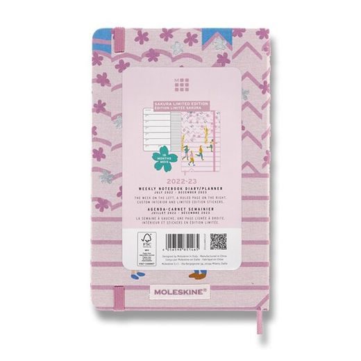 DIÁŘ MOLESKINE 2022-23 SAKURA JOGGING 18MĚSÍČNÍ - TÝDENNÍ - TVRDÉ DESKY - L 1206/5709016 - DIÁŘE A ZÁPISNÍKY - OSTATNÍ