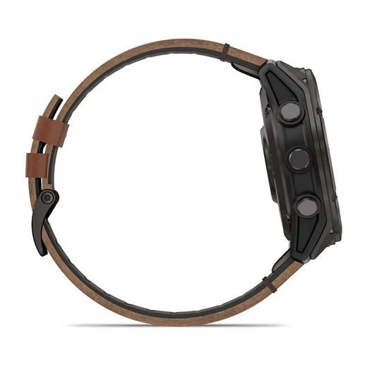 GARMIN FĒNIX® 8 PRO – 51 MM, AMOLED SAPPHIRE, CARBON GREY DLC TITANIUM S CHESTNUT KOŽENÝM ŘEMÍNKEM 010-03199-40 - FENIX 8 PRO 51MM - ZNAČKY