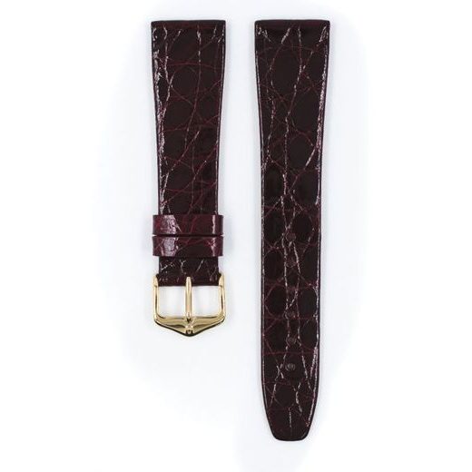 ŘEMÍNEK HIRSCH PRESTIGE 1 CROCODILE - VÍNOVÝ, LESK - STRAPS - ACCESSORIES