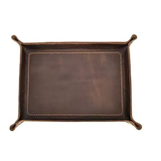 PLATOU DE DEPOZITARE DIN PIELE HELVETI (MARO ÎNCHIS) - CUTII PENTRU CEASURI - ALTELE