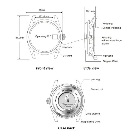 NIVADA GRENCHEN ANTARCTIC SPIDER SILVER 35 MM - ANTARCTIC - BRANDS