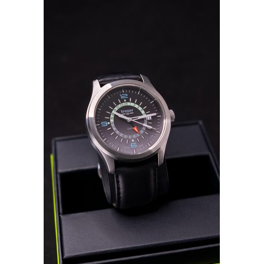 TRASER AURORA GMT SILVER - LEATHER - CLASSIC - BRANDS