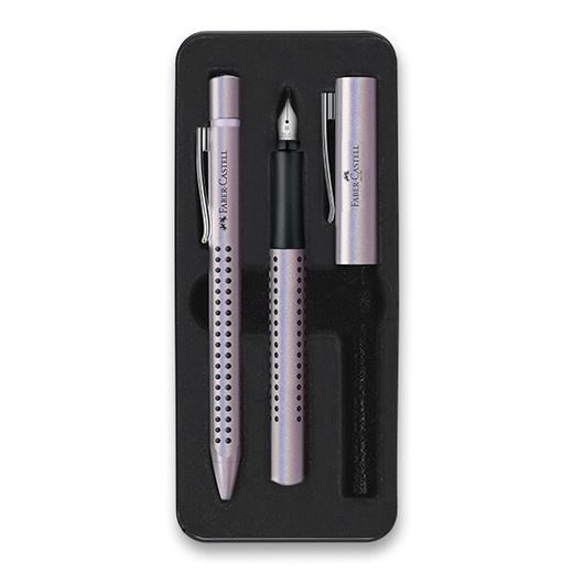 SADA FABER-CASTELL GRIP EDITION GLAM PLNICÍ PERO A KULIČKOVÁ TUŽKA, VÝBĚR BAREV PERLEŤOVÁ - PENS SETS - ACCESSORIES