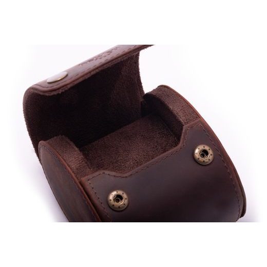 KOŽENÉ CESTOVNÍ POUZDRO HELVETI (PRO 1 HODINKY - TMAVĚ HNĚDÉ) - BOXY NA HODINKY - OSTATNÍ