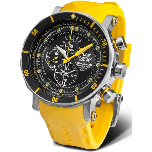 VOSTOK EUROPE LUNOCHOD-2 MULTIFUNCIONAL LINE YM86-620A505 – CUREA DIN CAUCIUC GALBENĂ - LUNOCHOD-2 - MĂRCI