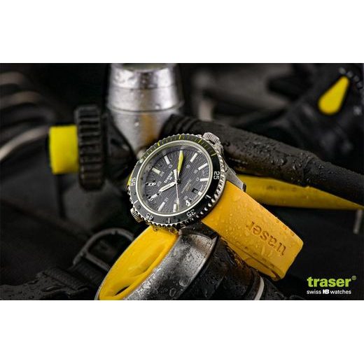 TRASER P67 DIVER AUTOMATIC T100 GREY YELLOW RUBBER - HERITAGE - BRANDS