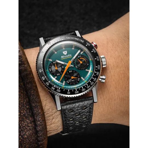 NIVADA GRENCHEN CHRONOKING MECAQUARTZ RACING GREEN - INTER. BEZEL - CHRONOMASTER - BRANDS