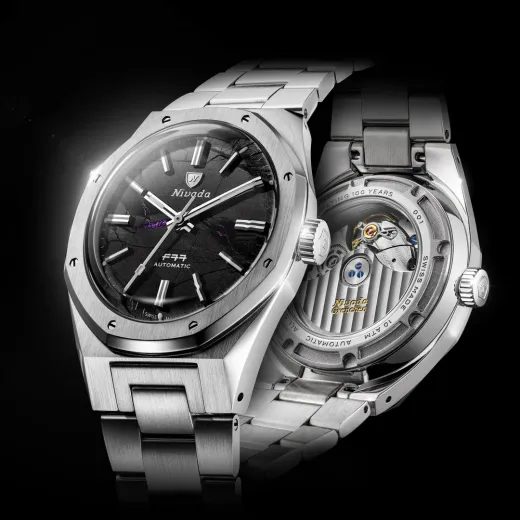 NIVADA GRENCHEN F77 MK2 SHUNGITE BLACK – 100 YEARS – 38 MM - F77 - MĂRCI