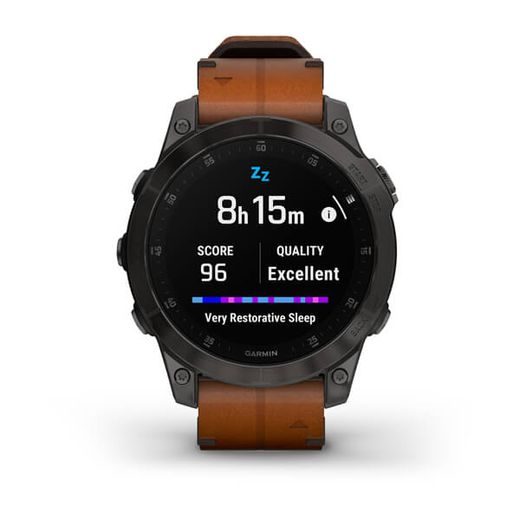 GARMIN EPIX™ PRO SAPPHIRE STYLE, TITAN BLACK/ BROWN LEATHER BAND - 010-02582-30 - EPIX - BRANDS